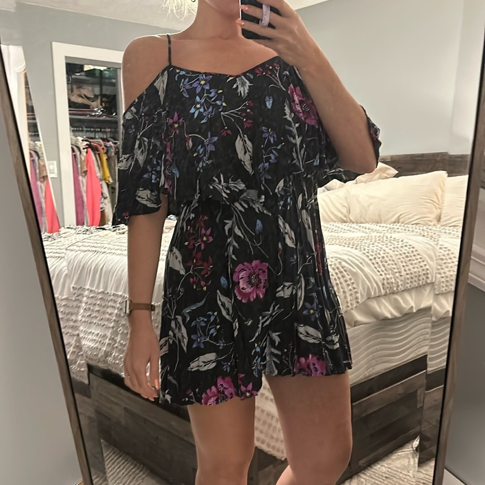 Express off the shoulder floral mini dress